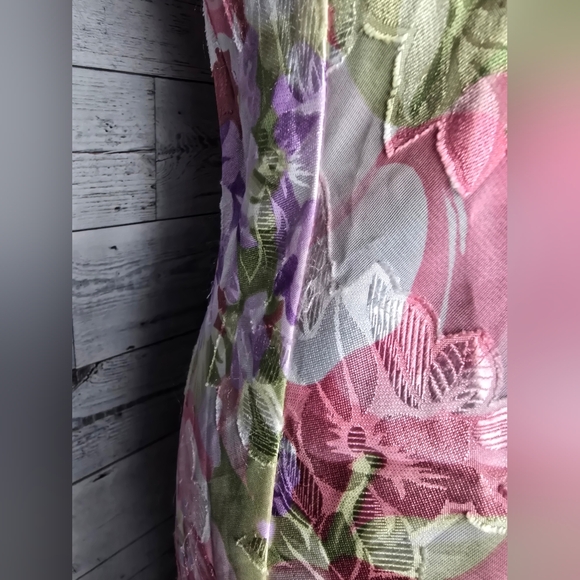 Vtg 80's Inner Most Floral Sheer Slip Dress - Picture 5 of 6